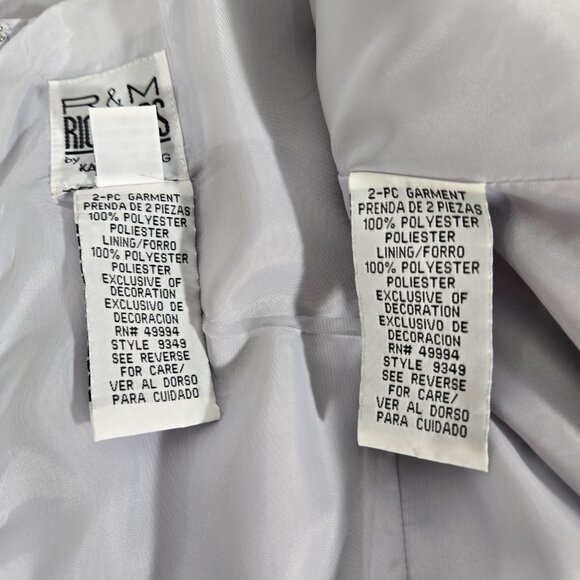 R & M RICHARDS Mother of The Bride Officecore Gray SET-2 Dress/Jacket Size 18. - Picture 11 of 17